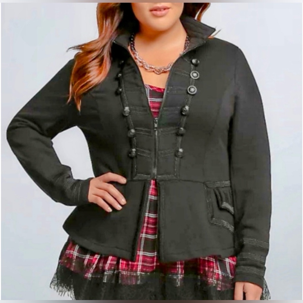Torrid Black Military Jacket